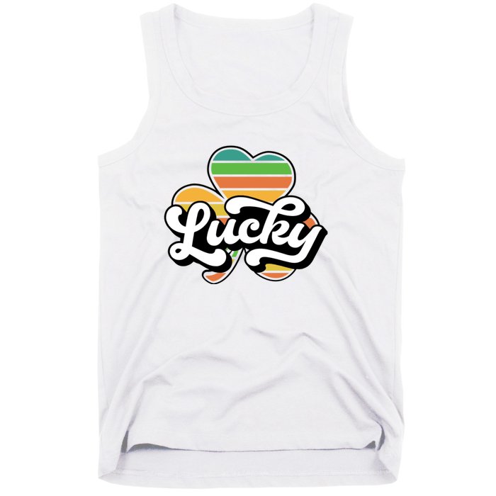 Lucky Sign Clover Leaf St Patricks Day Tank Top