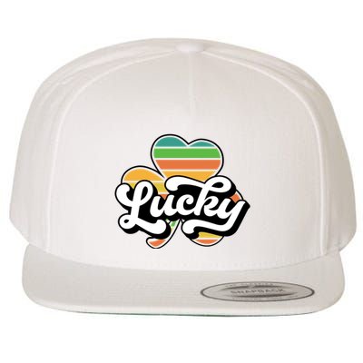 Lucky Sign Clover Leaf St Patricks Day Wool Snapback Cap