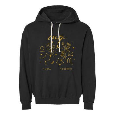 Libra Scorpio Cusp Zodiac Horoscope October Birth Month Garment-Dyed Fleece Hoodie