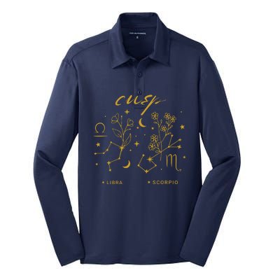 Libra Scorpio Cusp Zodiac Horoscope October Birth Month Silk Touch Performance Long Sleeve Polo