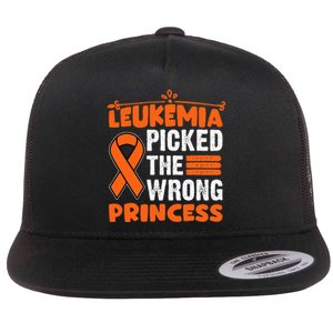 Leukemia Survivor Childhood Leukemia Cancer Orange Ribbon Flat Bill Trucker Hat