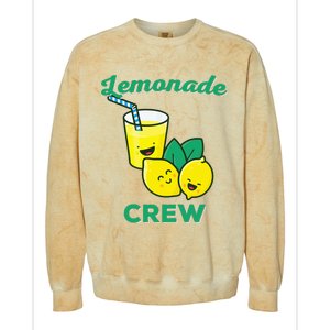 Lemonade Stand Crew and Boss Lemon Juice Summer Yellow Colorblast Crewneck Sweatshirt