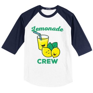 Lemonade Stand Crew and Boss Lemon Juice Summer Yellow Baseball Sleeve Shirt