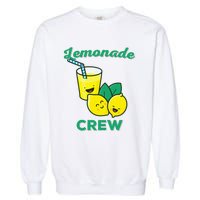 Lemonade Stand Crew and Boss Lemon Juice Summer Yellow Garment-Dyed Sweatshirt