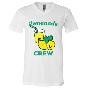 Lemonade Stand Crew and Boss Lemon Juice Summer Yellow V-Neck T-Shirt