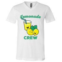 Lemonade Stand Crew and Boss Lemon Juice Summer Yellow V-Neck T-Shirt