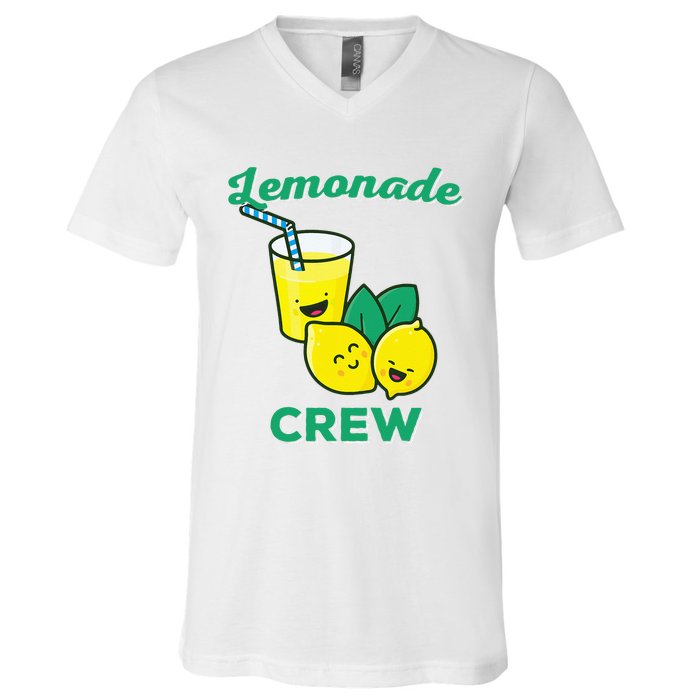 Lemonade Stand Crew and Boss Lemon Juice Summer Yellow V-Neck T-Shirt