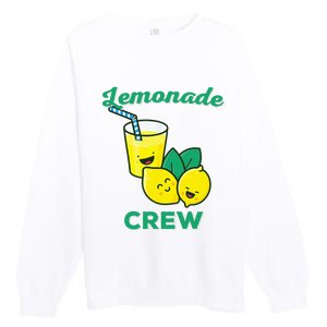 Lemonade Stand Crew and Boss Lemon Juice Summer Yellow Premium Crewneck Sweatshirt