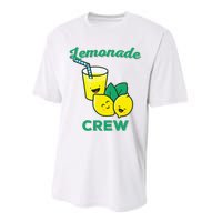 Lemonade Stand Crew and Boss Lemon Juice Summer Yellow Performance Sprint T-Shirt