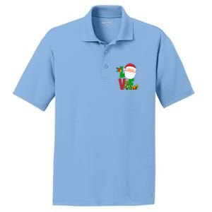 Love Santa Claus Christmas Holiday Cute PosiCharge RacerMesh Polo