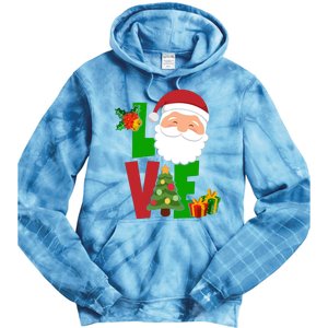 Love Santa Claus Christmas Holiday Cute Tie Dye Hoodie