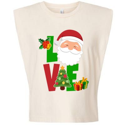 Love Santa Claus Christmas Holiday Cute Garment-Dyed Women's Muscle Tee