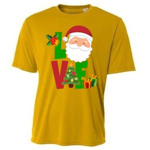 Love Santa Claus Christmas Holiday Cute Cooling Performance Crew T-Shirt