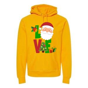 Love Santa Claus Christmas Holiday Cute Premium Hoodie