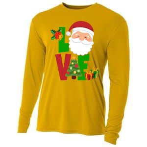 Love Santa Claus Christmas Holiday Cute Cooling Performance Long Sleeve Crew