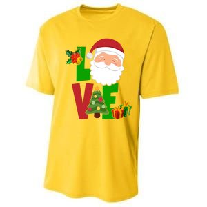 Love Santa Claus Christmas Holiday Cute Performance Sprint T-Shirt