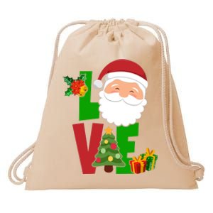 Love Santa Claus Christmas Holiday Cute Drawstring Bag