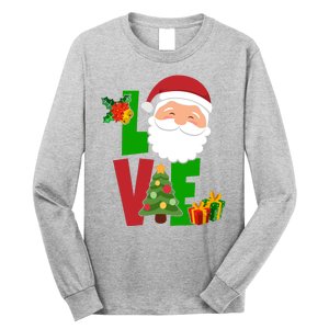 Love Santa Claus Christmas Holiday Cute Long Sleeve Shirt