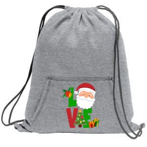 Love Santa Claus Christmas Holiday Cute Sweatshirt Cinch Pack Bag