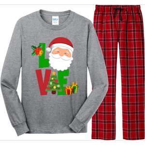 Love Santa Claus Christmas Holiday Cute Long Sleeve Pajama Set