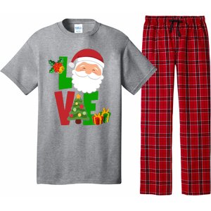 Love Santa Claus Christmas Holiday Cute Pajama Set