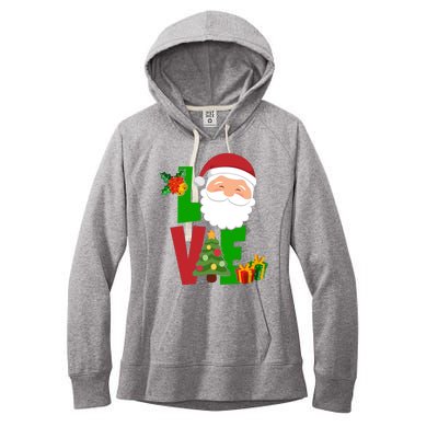 Love Santa Claus Christmas Holiday Cute Women's Fleece Hoodie