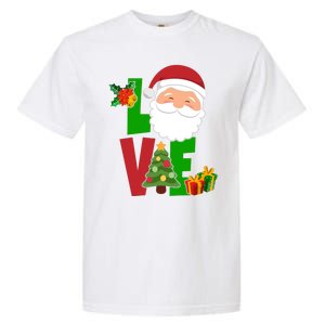 Love Santa Claus Christmas Holiday Cute Garment-Dyed Heavyweight T-Shirt