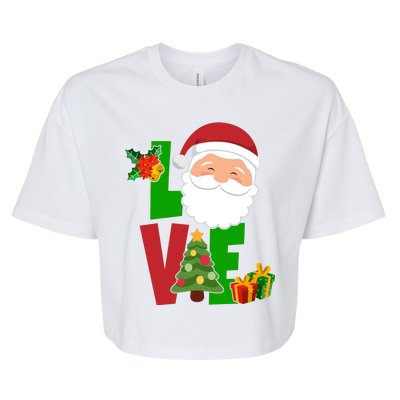 Love Santa Claus Christmas Holiday Cute Bella+Canvas Jersey Crop Tee