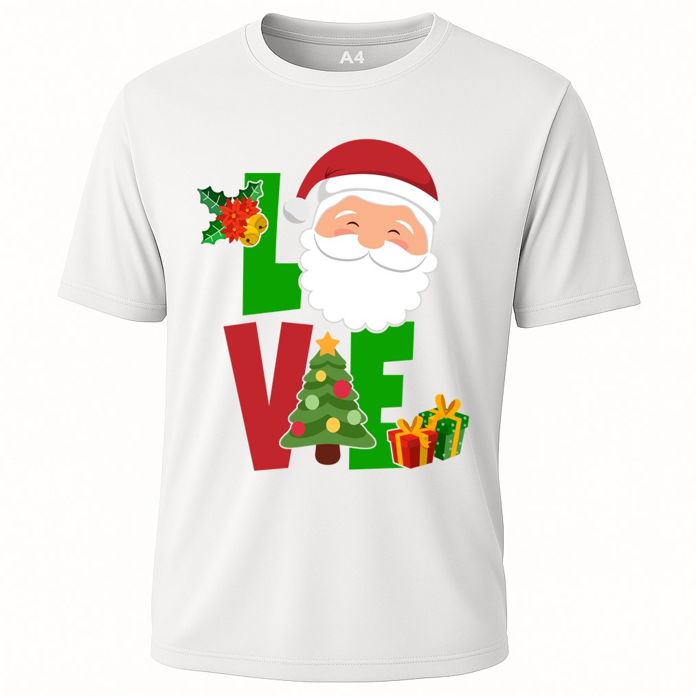 Love Santa Claus Christmas Holiday Cute Cooling Performance Crew T-Shirt