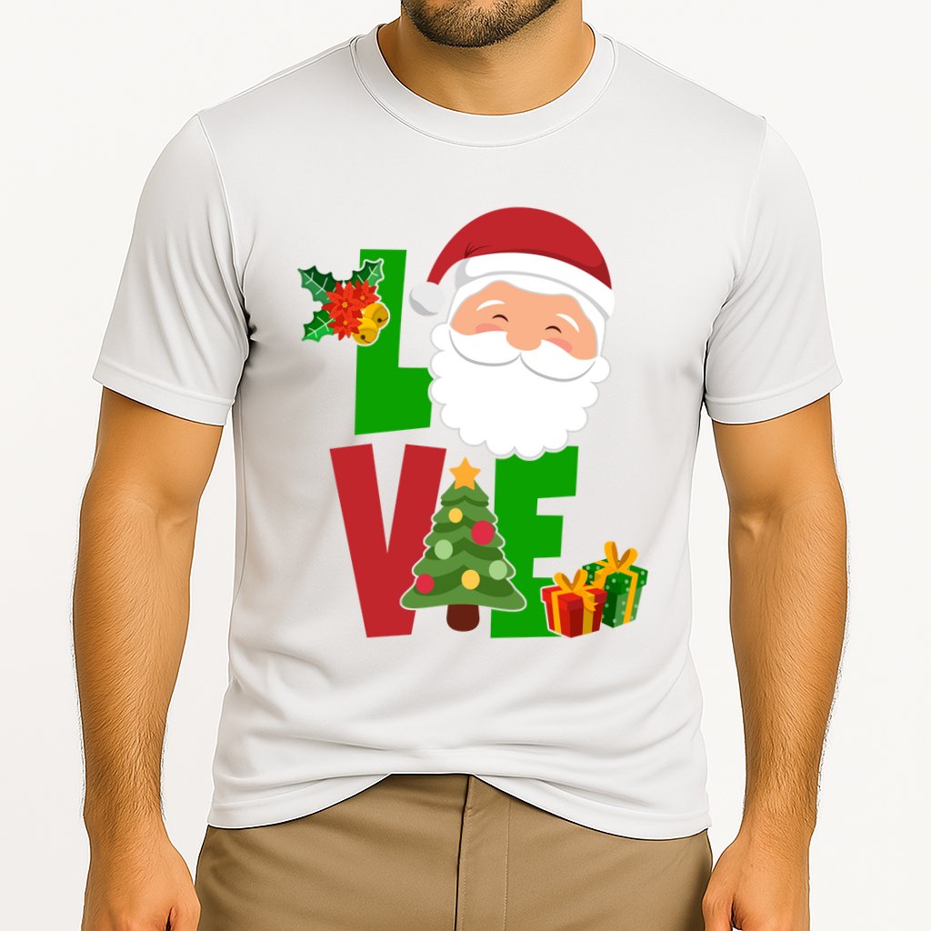 Love Santa Claus Christmas Holiday Cute Cooling Performance Crew T-Shirt