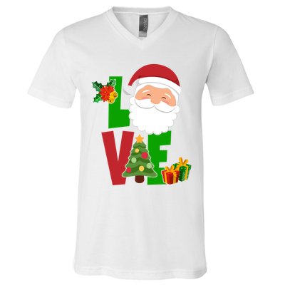 Love Santa Claus Christmas Holiday Cute V-Neck T-Shirt
