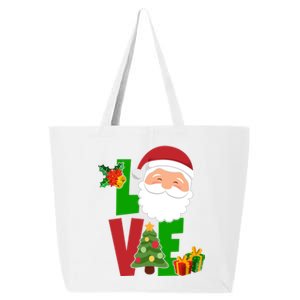 Love Santa Claus Christmas Holiday Cute 25L Jumbo Tote