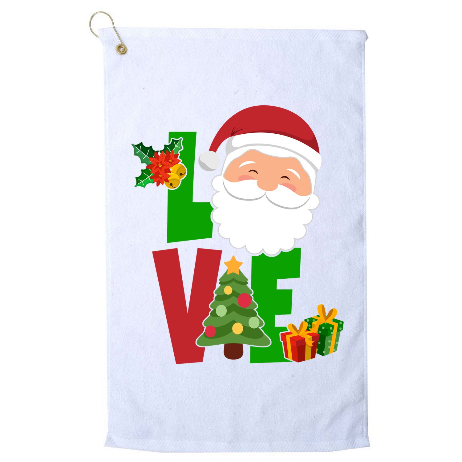 Love Santa Claus Christmas Holiday Cute Golf Towel