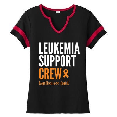 Leukemia Support Crew Together We Fight Ladies Halftime Notch Neck Tee