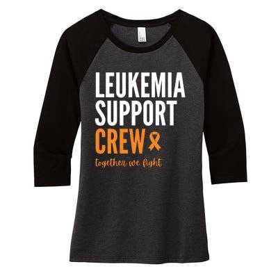 Leukemia Support Crew Together We Fight Women's Tri-Blend 3/4-Sleeve Raglan Shirt