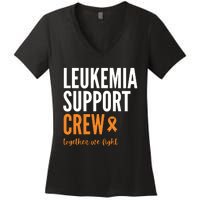 Leukemia Support Crew Together We Fight Women's V-Neck T-Shirt