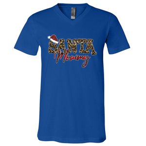 Leopard Santa Claus Christmas Western Santa Gift V-Neck T-Shirt