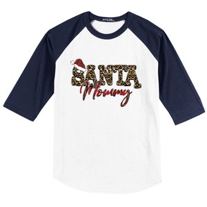 Leopard Santa Claus Christmas Western Santa Gift Baseball Sleeve Shirt