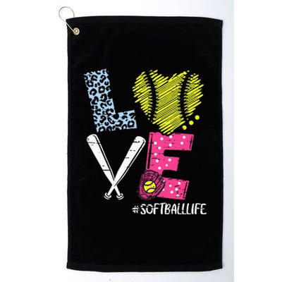 Love Softball Coach Player Softball Platinum Collection Golf Towel