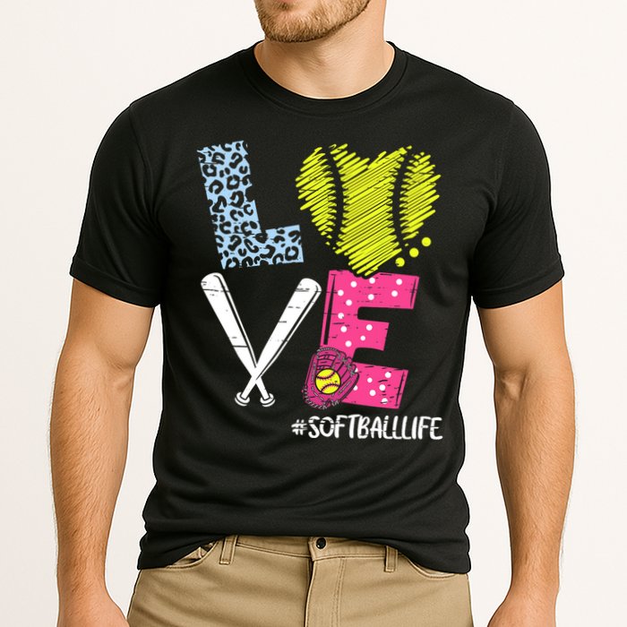 Love Softball Coach Player Softball Life Cooling Performance Crew T-Shirt
