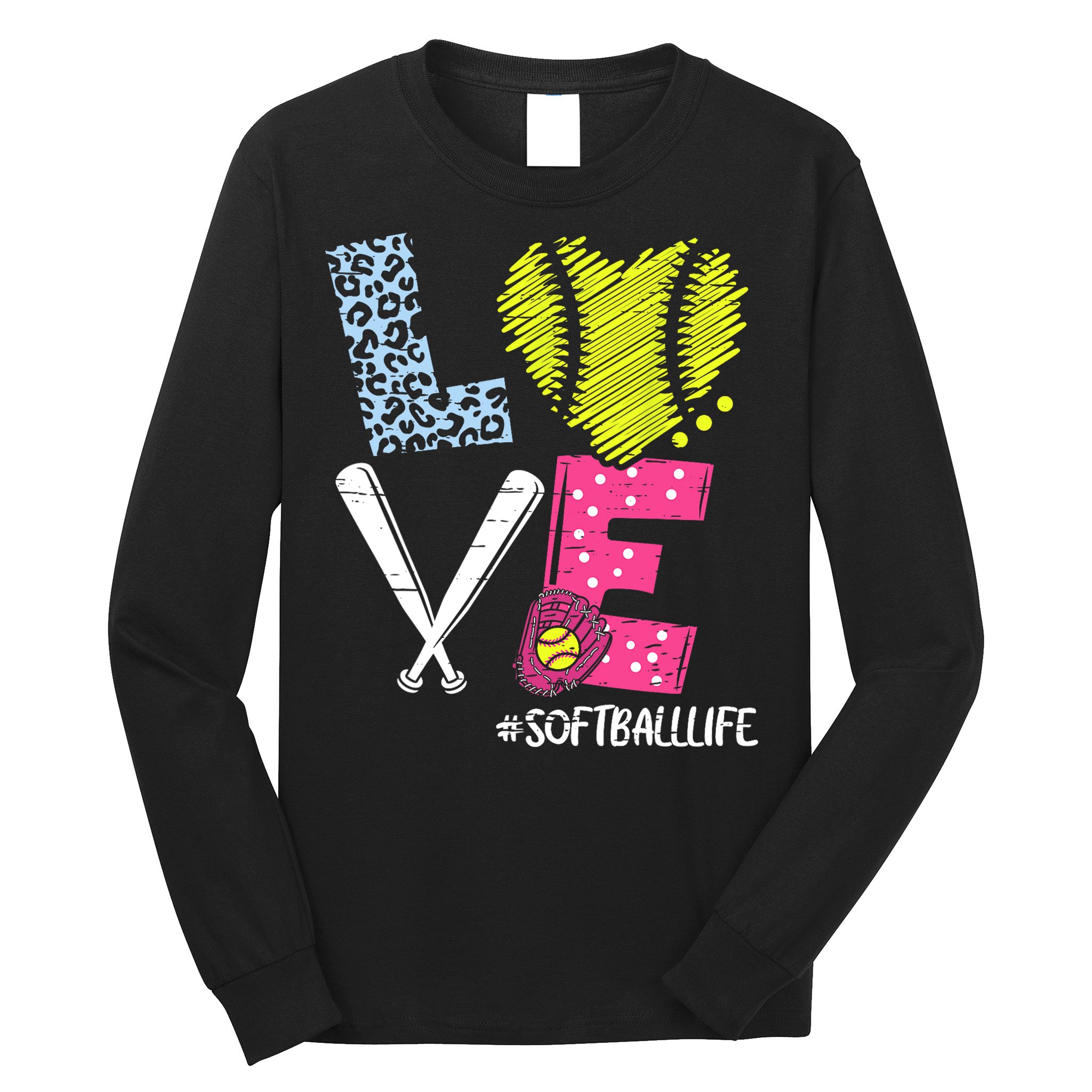 Love Softball Coach Player Softball Life Long Sleeve Shirt
