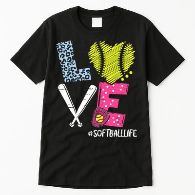 Love Softball Coach Player Softball Life Tall T-Shirt