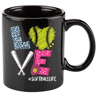 Love Softball Coach Player Softball Life 11oz C Handle Ceramic Mug