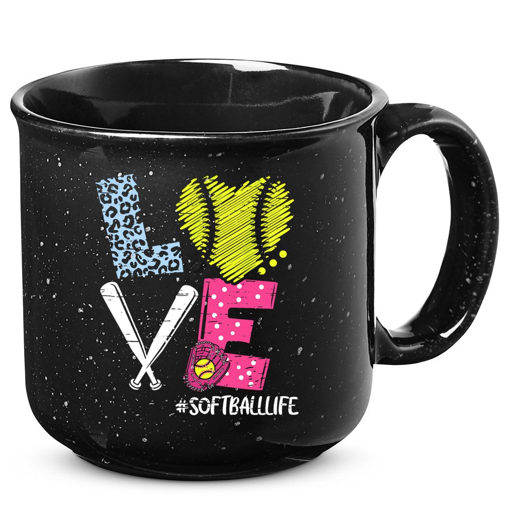 Love Softball Coach Player Softball Life 15oz Campfire Ceramic Mug