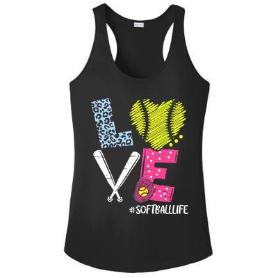 Love Softball Coach Player Softball Life Ladies PosiCharge Competitor Racerback Tank