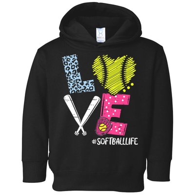 Love Softball Coach Player Softball Life Toddler Hoodie