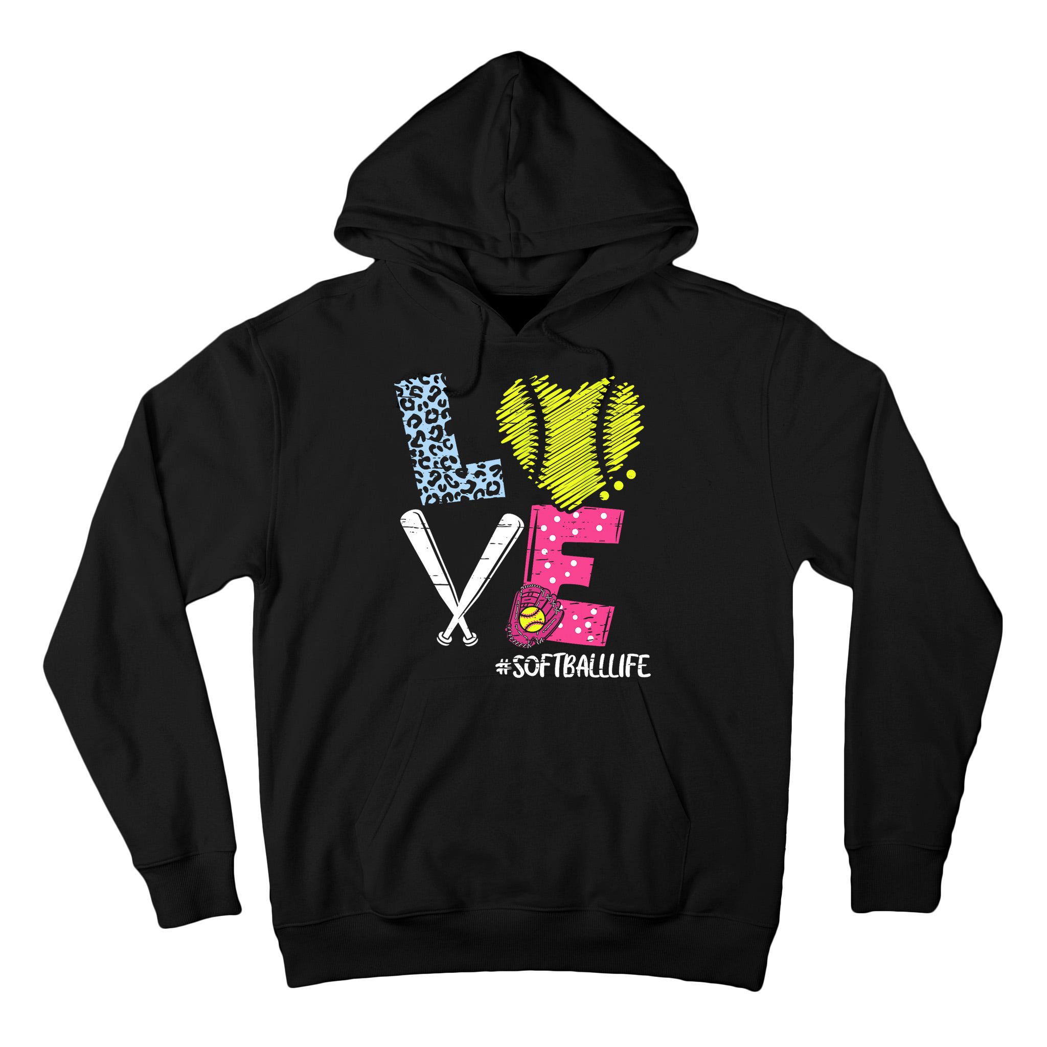 Love Softball Coach Player Softball Life Tall Hoodie