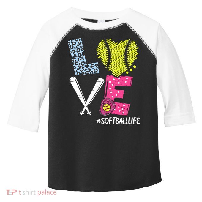 Love Softball Coach Player Softball Life Toddler Fine Jersey T-Shirt