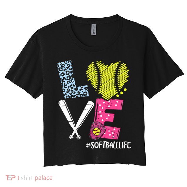 Love Softball Coach Player Softball Life Crop Top