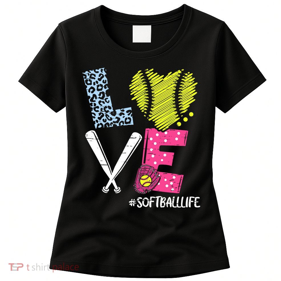 Love Softball Coach Player Softball Life Womens T-Shirt